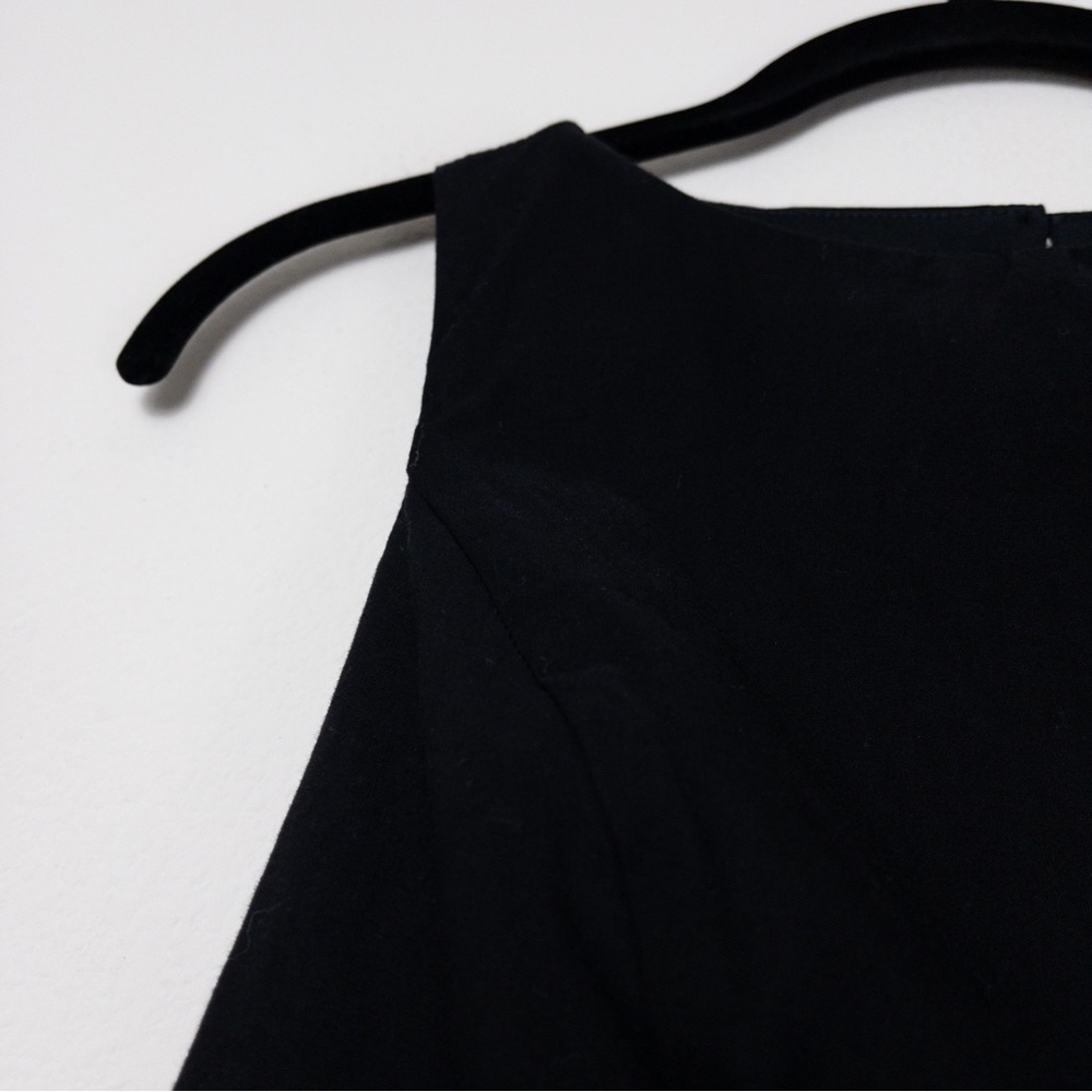 NWT Anthropologie Maeve Sleeveless Bow Back Mini Dress XSP Black Cutout Stretch - Picture 6 of 10